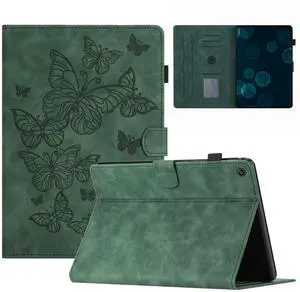 Dteck for Fire HD 8 Tablet Case (8th/7th/6th Generation-2018/2017/2016 Release) 8", Cute Butterfly Folio Magnetic Case with Auto Sleep Wake & Stand Function, Slim Lightweight PU Leather Cover, Green