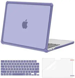 MOSISO Compatible with MacBook Air 13 inch Case 2025 2024 2023 2022 M4 A3240 M3 A3113 M2 A2681,Anti-Cracking Heavy Duty TPU Bumper Hard Case&Keyboard Skin&ScreenFilm for MacBook Air 13.6,Lavender Gray