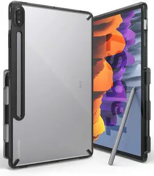 Ringke Fusion Case Compatible with Samsung Galaxy Tab S8 (2022) / S7 (2020) Built-in Stylus S Pen Holder - Smoke Black