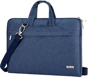 Voova Laptop Bag 17 17.3 Inch Waterproof Laptop Sleeve Case with Shoulder Straps & Handle, Computer Case Cover Slim Briefcase Compatible with 17-18 Hp Dell Asus Acer, Blue