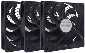 3-Pack 120mm 24V DC High Airflow Computer PC Case Fan 120x120x25mm 3Pin 4.72inch Dual Ball Bearing Brushless Exhaust Cooling Fan for Mining Rig Frame Rack Air Miner PSU with Metal Guard 3000RPM