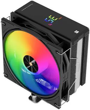 Thermalright Assassin X 120R Digital ARGB Black CPU Cooler, Digital Screen Top Cover, TL-P12-S PWM Quiet Fan CPU Air Cooler, Computer Heatsink Cooling, Support AM4/AM5,Intel LGA1851/1700/115X/1200