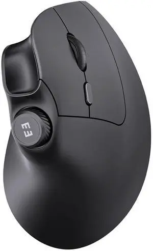 seenda Ergonomic Mouse Rechargeable, USB+Dual Bluetooth, MOU-302 Vertical Wireless Mouse with Volume Knob, Quiet Clicks, Multi-Device Cordless Mice Compatible for Windows, PC, Laptop, Mac OS, Black