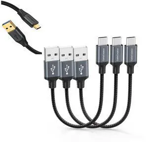 CableCreation Bundle - 2 Items: Product Image USB C to USB A Cable 5FT 3 Pack 6 inch Short USB C Cable,