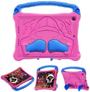 Dteck for iPad Air 3rd Generation and iPad Pro Case 10.5" 2019/2017 Release, Cute Boxing Shockproof Hard Case with Handle/Kickstand/Shoulder Strap, Protective Lightweight Kids-Friendly Cover, Rose