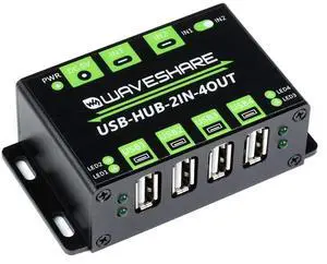 Waveshare Industrial Grade USB HUB Extending 4X USB 2.0 Ports Switchable Dual Hosts Sharing USB Devices for Two Hosts