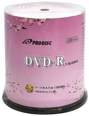 Prodisc DVD-R 16X 4.7GB Logo Blank Data Video Movie Recordable Media  100 Discs (Japanese Limited Edition)