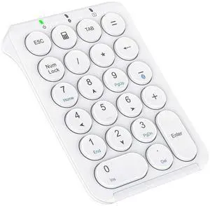 iClever Number Pad, KP08 Bluetooth Number Pad, Ultra Slim and Lightweight, USB-C Charge, Number Pad for Laptop, iPad, Mac, iMac, Tablet, PC Desktop