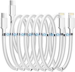 AICase Magnetic USB C to Lightning iPhone Cable Type C Super Organized Charging Magnetic Absorption Nano Data Cable Compatible iPhone 14/13/12/11/Mini/Pro/Max/X/XR/8/SE,iPad Air/Pro/Mini_3FT(2Pack)