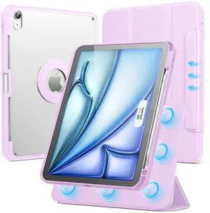 SPARIN Case for iPad Air 11 inch M3/ M2, iPad Air 7th/6th/5th/4th Gen (2025/2024/2022/2020) 10.9 inch,Case with Apple Pencil Holder, Detachable Magnetic Cover, Portrait and Landscape Stand, Purple