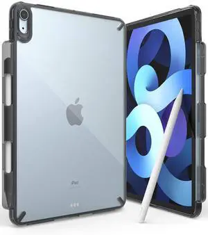 Ringke Fusion Compatible with iPad Air 11 Inch Case (M3 2025 & M2 2024) Over Charge Prevention Cover with Pencil Holder Designed for iPad Air 7th, 6th, 5th, 4th Generation - Smoke Black