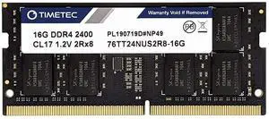 Timetec Hynix IC 16GB DDR4 SODIMM for Intel NUC KIT/Mini PC/HTPC/NUC Board 2400MHz PC4-19200 Non ECC Unbuffered 1.2V CL17 Dual Rank 260 Pin Memory Upgrade(16GB)