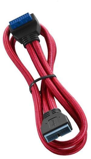 CableMod ModFlex Sleeved Right Angle Internal USB 3.0 Cable (Red, 50cm)