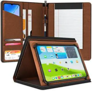 Universal Padfolio Case - Tablet Portfolio Organizer with Notepad Holder - Compatible with iPad 10th 11th Gen, iPad Pro 11, iPad 7 8 9 10.2 10.9 and 9.7 inches