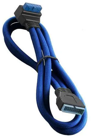 CableMod ModMesh Sleeved Right Angle Internal USB 3.0 Cable (Blue, 50cm)