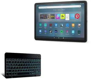 BoxWave Keyboard Compatible with  Fire Max 11 (2023, 13th Gen) - SlimKeys Bluetooth Keyboard - with Backlight, Portable Slim LED 7 Colors - Jet Black
