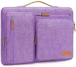 MOSISO 360 Protective Laptop Case 13.3 inch, 13-14 inch Laptop Sleeve Compatible with MacBook Air/Pro 13 / Pro 14, HP Dell Acer ASUS, Side Open Carrying Case with 4 Zipper Pockets&Handle, Lilac