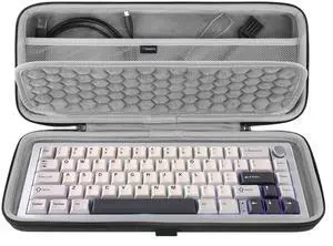 Geekria 65% Compact Keyboard Case, Hard Shell Travel Carrying Bag for 68 Keys Compact Keyboard, Compatible with Keychron K6/ K6 Pro/Keychron Q2 Pro/ Q2 Max, HyperX Alloy Origins 65 Keyboard