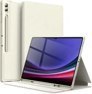 JETech Case for Samsung Galaxy Tab S10 Ultra/Tab S9 Ultra 14.6-Inch with S Pen Holder, Slim Folio Stand Protective Tablet Cover, Multi-Angle Viewing (Beige)