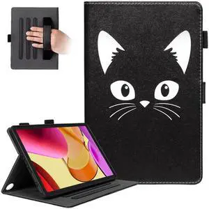 Dteck for  Fire Max 11 Tablet Case 11" (13th Generation) 2023, PU Leather Shell TPU Back Cover Fold Stand Case with Auto Sleep Wake, Adjustable Viewing Angles, Cute Folio Slim Case, Black Cat