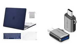 MOSISO Compatible with MacBook Pro 13 inch Case 2016-2020 Release A2338 M1 A2289 A2251 A2159 A1989 A1706 A1708, Plastic Hard Case&Keyboard Cover&USB C to USB Adapter,Thunderbolt 3 to USB 3.0 Converter
