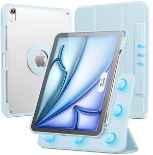 SPARIN Case for iPad Air 11 inch M3/ M2, iPad Air 7th/6th/5th/4th Gen (2025/2024/2022/2020) 10.9 inch,Case with Apple Pencil Holder, Detachable Magnetic Cover, Portrait and Landscape Stand, Blue