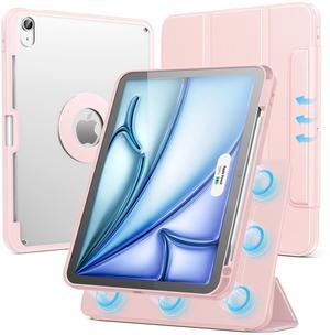 SPARIN Case for iPad Air 11 inch M3/ M2, iPad Air 7th/6th/5th/4th Gen (2025/2024/2022/2020) 10.9 inch,Case with Apple Pencil Holder, Detachable Magnetic Cover, Portrait and Landscape Stand, Pink