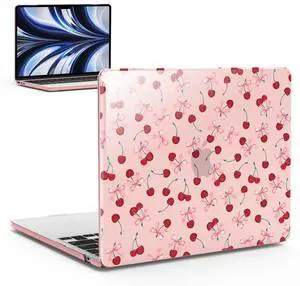 IBENZER Compatible with 2025 2024 2023 2022 MacBook Air 13 inch Case M4 A3240 M3 A3113 M2 A2681, Hard Shell Case for Mac Air 13.6, Cherry, AT13-KK-CHRY