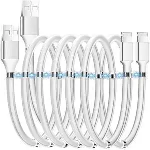 Magnetic Charging Cable,(6FT) Super Organized Charging Magnetic Absorption Nano Data Cable for Phone 14 pro max/13/12/11/XS/XS Max/XR/X/8/8 Plus/7/7 Plus/6s/6s Plus/6/6 Plus/SE/5s/5c/5/Pad/Pod-2 Pack