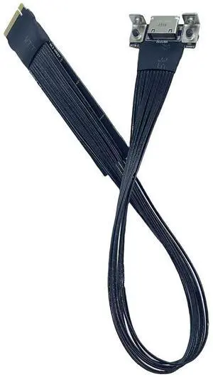 JMT M.2 NVMe M Key to Oculink 4i / SFF8611 Extension Cable PCIe4.0 X4 Gen3 4 Compatible with T10 / SAS-4 SFF-8612 (25cm)