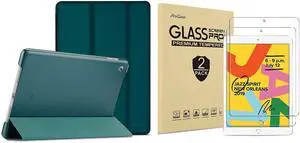ProCase iPad 10.2 Case 2019 iPad 7th Generation Case (Emerald) Bundle with 2 Pack iPad 10.2 7th Gen Tempered Glass Screen Protector