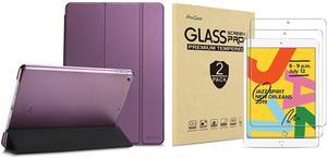 ProCase iPad 10.2 Case 2019 iPad 7th Generation Case (Purple) Bundle with 2 Pack iPad 10.2 7th Gen Tempered Glass Screen Protector