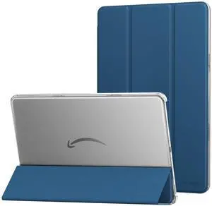 MoKo Case Fits Amazon Kindle Fire Max 11 Tablet (13th Gen, 2023 Release) 11" - Slim PU Leather Trifold Stand Cover for Fire 11 Tablet Frosted Hard Back Shell with Auto Wake/Sleep, Dark Sea Blue