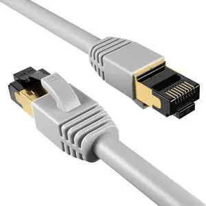Cables Direct Online Cat8 Grey 35FT SFTP Ethernet Patch Cable 40Gbps 2000Mhz Connection 26AWG Shielded Copper RJ45 Connectors for Modems, Routers, Networks