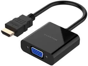 LENTION Active HDMI to VGA Video Adapter, 1080P HDMI Digital AV to VGA Analog Cable Converter Compatible Raspberry Pi, MacBook, Chromebook, Roku, TV Box, PC, Laptop, More (Black)