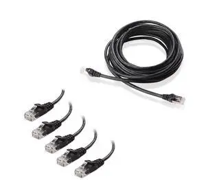 Cable Matters 1-Pack 20-Foot Snagless Cat 6a, Cat6a (SSTP, SFTP) Shielded Ethernet Cable in Black & 5-Pack 10-Foot Cat6 Ultra Thin Ethernet Cable