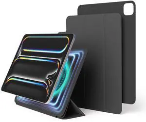 elago Magnetic Folio Case for iPad Pro 11 inch Cover (M4) - Back Plate can be Attached to Metal Materials, Wake/Sleep functionality, Compatible with Apple Pencil 2 [Dark Grey]