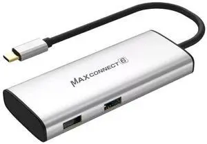 TEC MaxConnect 6-in-1 USB-C Hub with 4K60Hz HDMI, 100W PD, USB-A & USB-C 3.2 Gen2, 10Gbps Data Transfer, Compatible with MacBook Pro, iPad Pro, Windows, and Type-C Devices