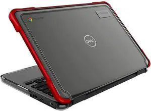 Gumdrop SlimTech Chromebook Case for 11.6 inch Dell Chromebook 3120 | 3110 | 3100 (Clamshell) Protective Sleek Snap On Hard Shell Laptop Cover for Kids Students School Work Office - Red