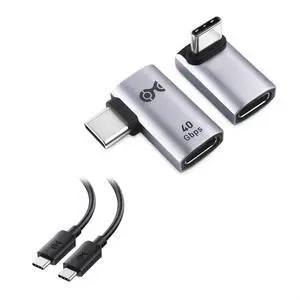 Cable Matters 6 ft / 1.8m USB-C to USB-C Monitor Cable with 4K 60Hz Video, 100W PD, 5Gbps Data Transfer & Right Angle Adapter