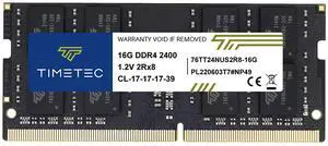 Timetec 16GB DDR4 2400MHz PC4-19200 Non-ECC Unbuffered 1.2V CL17 2Rx8 Dual Rank 260 Pin SODIMM Laptop Notebook PC Computer Memory RAM Module Upgrade (16GB)