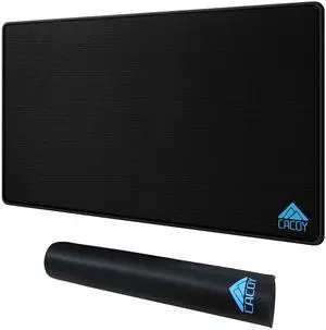 Cacoy 36" x 20" Large Mouse Pad, Desk Mat Office Desk Pad Gaming Mouse Mat with Stitched Edges, XXL Keyboard Mousepad with Non-Slip Waterproof Rubber Base for PC Laptop Home Office Accessories, Black