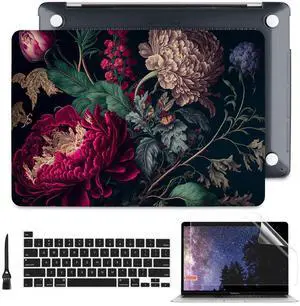 Batianda Case for New MacBook Pro 13 Inch 2022 M2 Chip and Model A2338 M1 A2251 A2289 2021 2020 Release,Stylish Designed Hard Shell with Keyboard Cover & Screen Protector, Vintage Flower