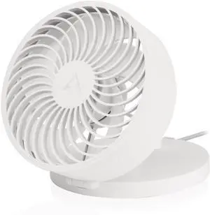ARCTIC Summair - Foldable USB Table Fan, USB-A Connection, Stroller Fan with 120 mm Connection Cable, Stepless Adjustable Desk Fan 600-2800 RPM - White