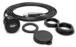 Wet Sounds WWX-USB-MF-6FT Flush Mount USB with 6 ft Extension Cable & Cover