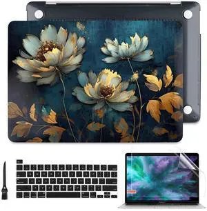 Batianda Case for New MacBook Pro 13 Inch 2022 M2 Chip and Model A2338 M1 A2251 A2289 2021 2020 Release,Creative Series Hard Shell with Keyboard Cover & Screen Protector, Blooming Flowers