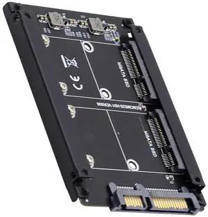 cablecc Dual MSATA Mini-SATA SSD Card JOBD Raid0 Span Bridge to 2.5inch SATA Combo HDD Disk Drive Enclosure