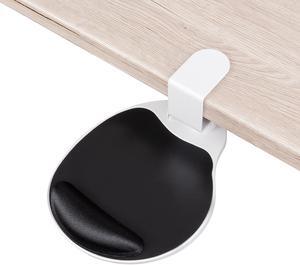 EHO Clamp on Mouse Platform, Clip on Pad Rotating 360 Degree, w/Comfortable Gel Wrist Rest, Ergonomic, Attachment, Slide Out Tray, Suitable for 1.5" Thickness Desk, for Home Office Desk Organizer