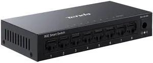 Tenda TEG208E 8 Port Managed Gigabit Switch, Easy Smart Managed, Base-T Ports, Desktop/Wall-Mount, VLAN/IGMP/LAG/QoS, 16Gbps Switching Capacity, Fanless Metal Design