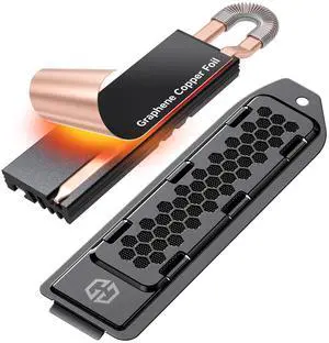 GRAUGEAR PS5 Heatsink SSD Cover Set, M.2 NVMe PS5 SSD Heatsink, Metal Heat Dissipation Cover, Copper Heat Pipe and Aluminum Fin for PlayStation 5 SSD NVMe PCIe 4.0 Storage